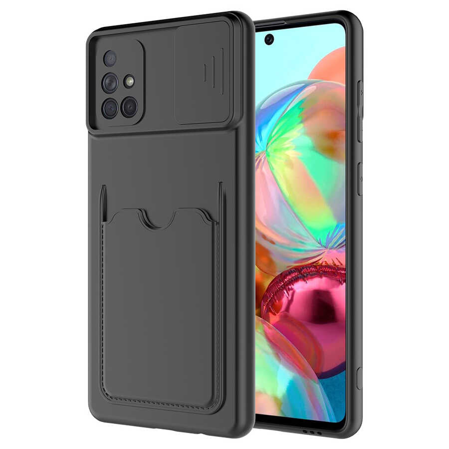 Galaxy A71 Kılıf Zore Kartix Kapak Siyah