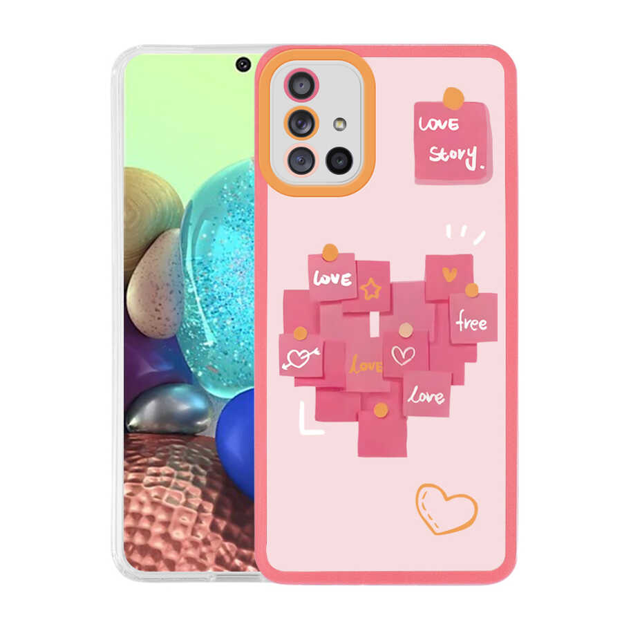 Galaxy A71 Kılıf Zore M-Fit Desenli Kapak Love Story No2