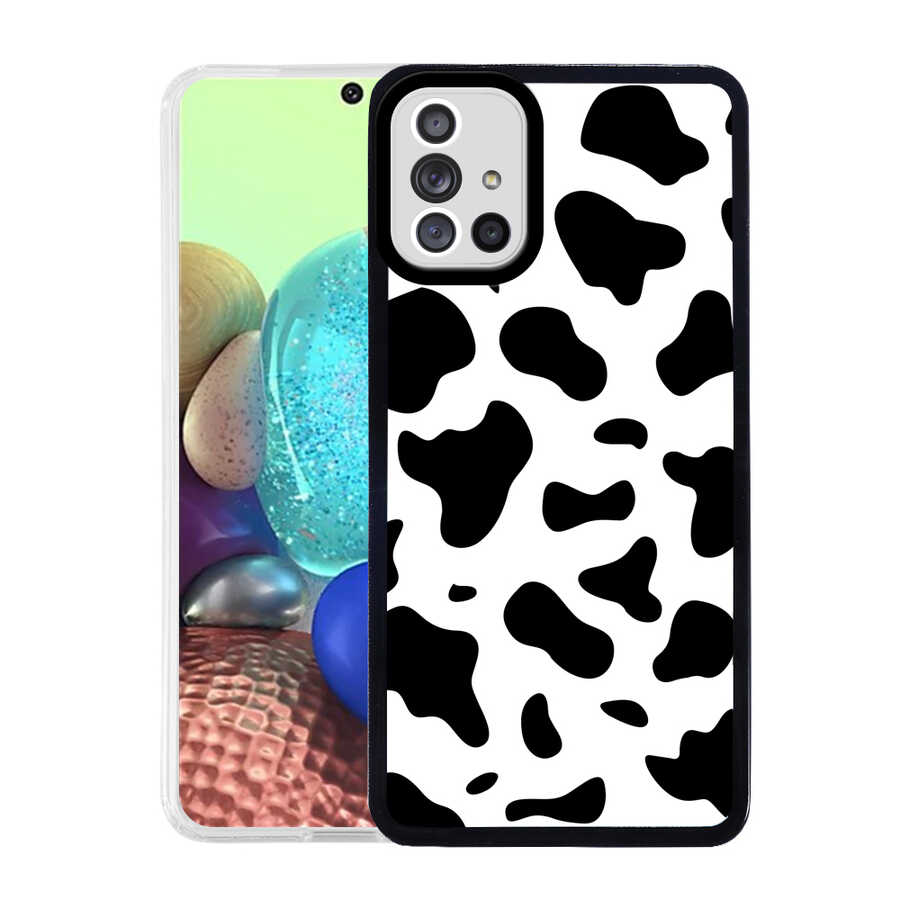 Galaxy A71 Kılıf Zore M-Fit Desenli Kapak Cow No1