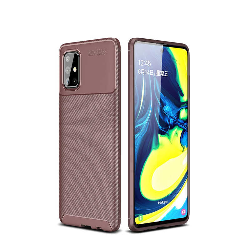 Galaxy A71 Kılıf Zore Negro Silikon Kapak Kahverengi