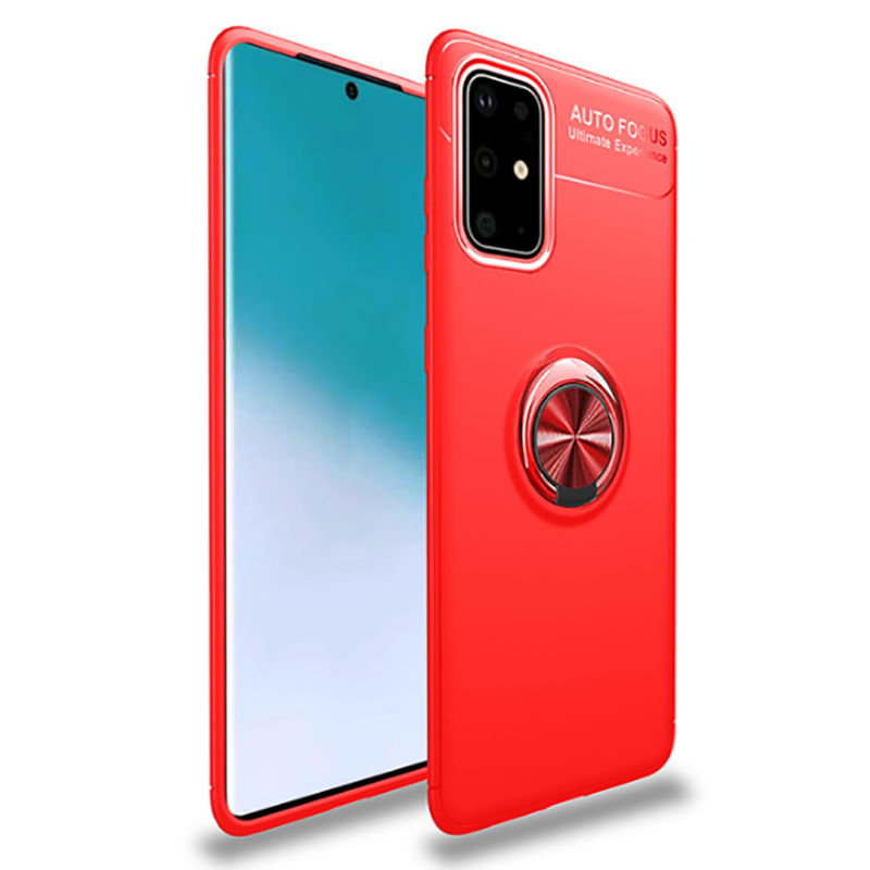 Galaxy A71 Kılıf Zore Ravel Silikon Kapak Siyah-Kırmızı