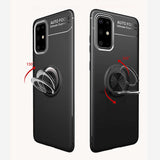 Galaxy A71 Kılıf Zore Ravel Silikon Kapak Siyah-Kırmızı