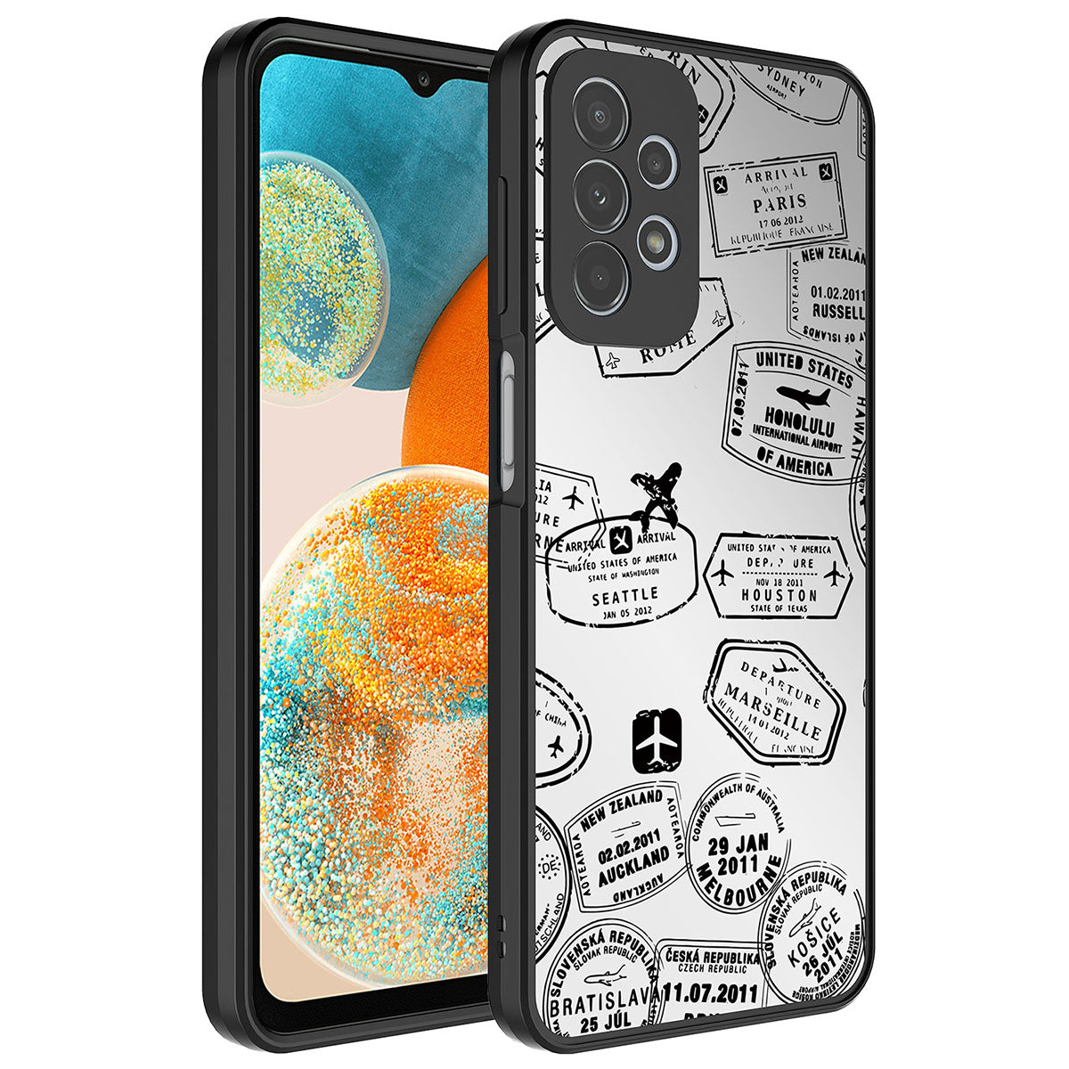 Galaxy A72 Kılıf Aynalı Desenli Kamera Korumalı Parlak Zore Mirror Kapak Seyahat