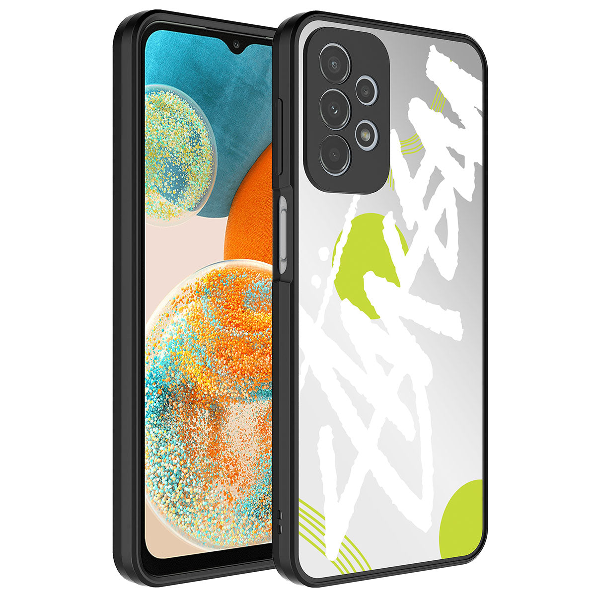 Galaxy A72 Kılıf Aynalı Desenli Kamera Korumalı Parlak Zore Mirror Kapak Yazı