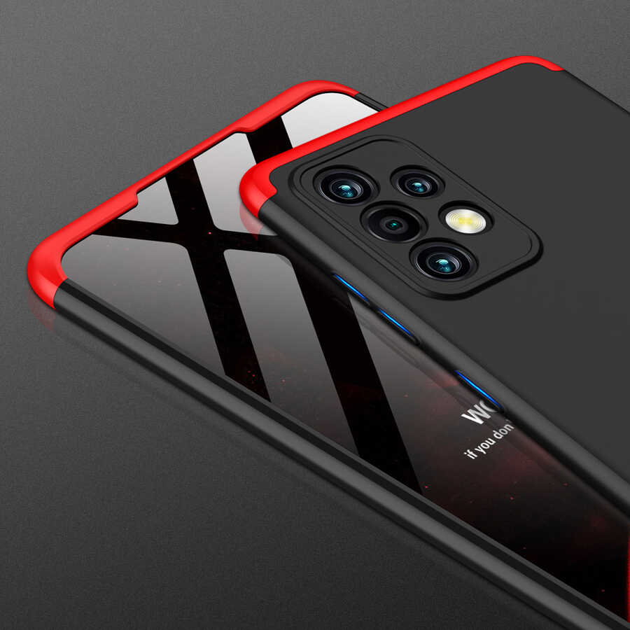 Galaxy A72 Kılıf Zore Ays Kapak Siyah-Kırmızı