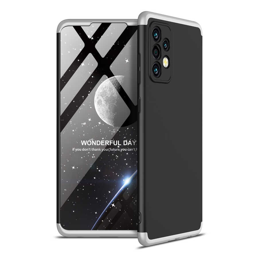 Galaxy A72 Kılıf Zore Ays Kapak Siyah-Gri