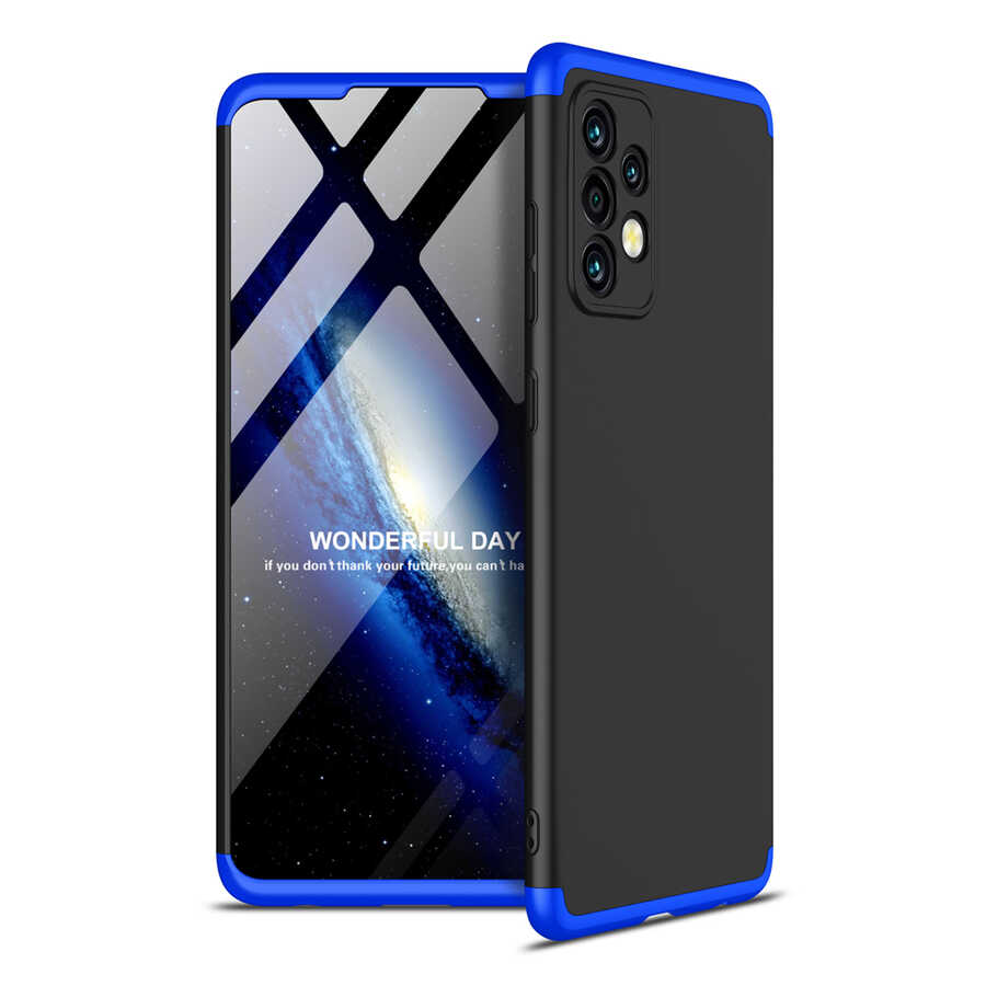Galaxy A72 Kılıf Zore Ays Kapak Siyah-Mavi