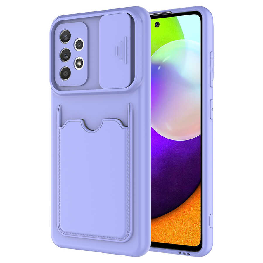 Galaxy A72 Kılıf Zore Kartix Kapak Lila