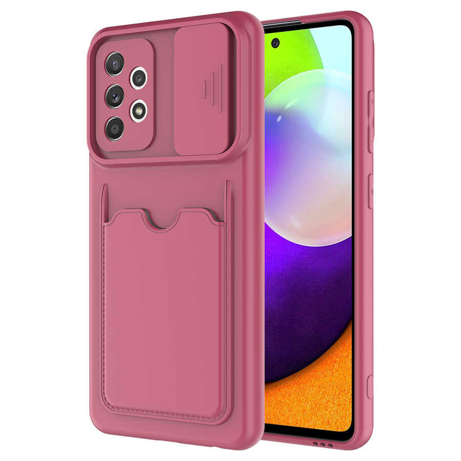 Galaxy A72 Kılıf Zore Kartix Kapak Koyu Mor