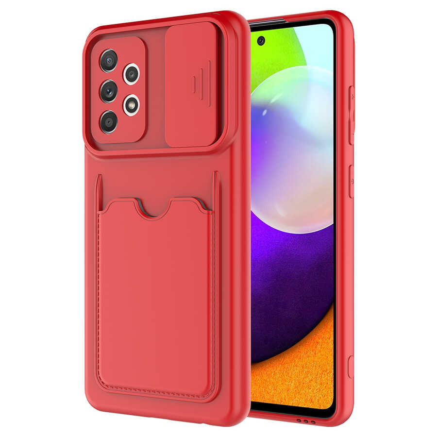 Galaxy A72 Kılıf Zore Kartix Kapak Kırmızı