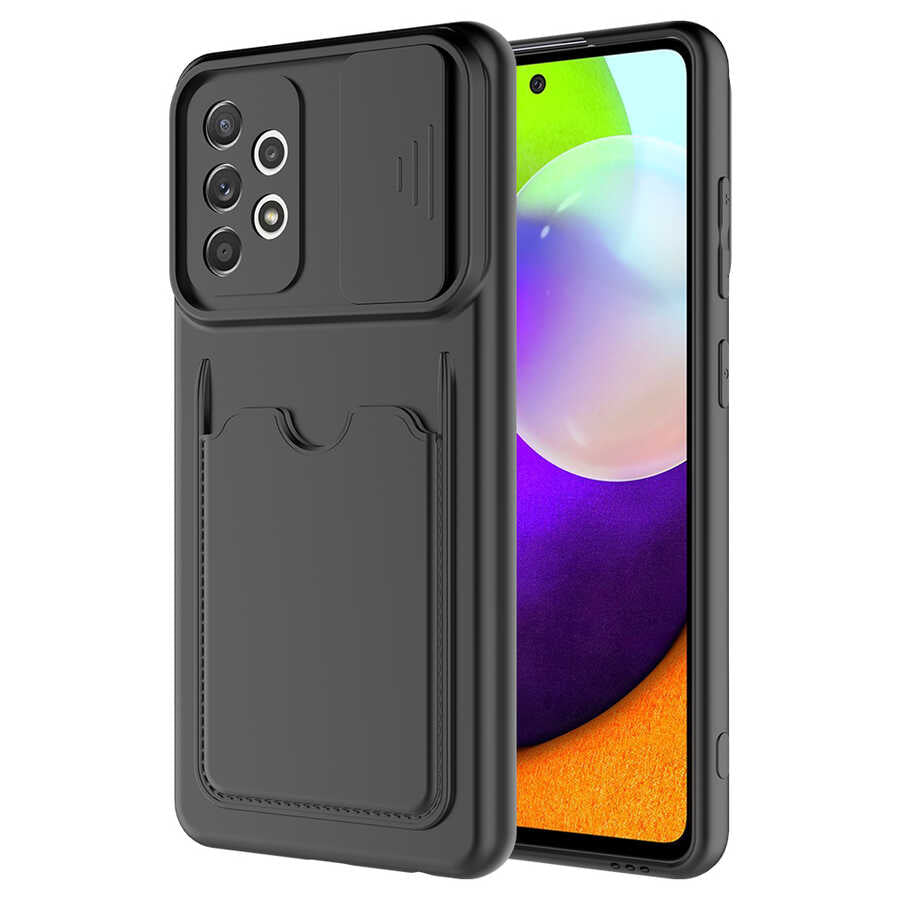 Galaxy A72 Kılıf Zore Kartix Kapak Siyah