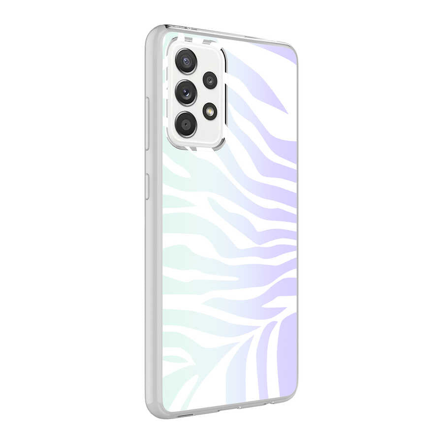 Galaxy A72 Kılıf Zore M-Blue Desenli Kapak Zebra No1