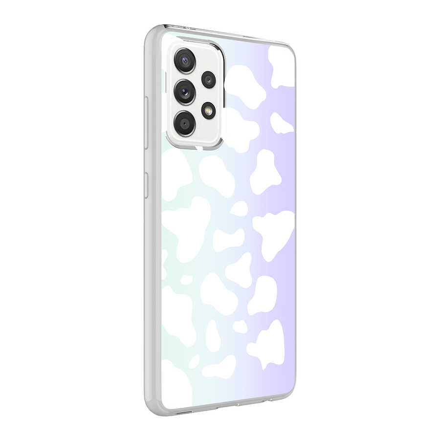 Galaxy A72 Kılıf Zore M-Blue Desenli Kapak Cow No2