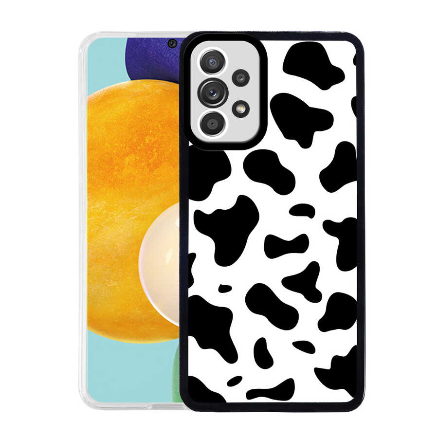 Galaxy A72 Kılıf Zore M-Fit Desenli Kapak Cow No1
