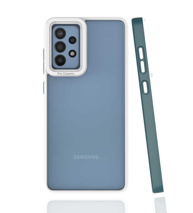 Galaxy A72 Kılıf Zore Mima Kapak Koyu Yeşil