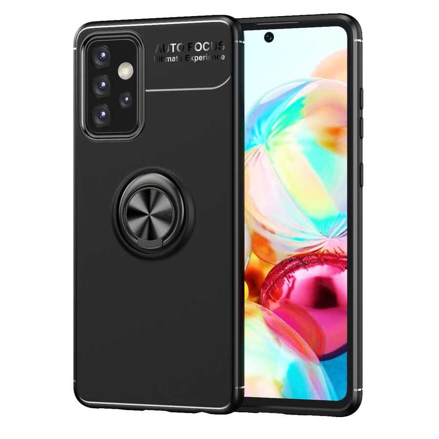 Galaxy A72 Kılıf Zore Ravel Silikon Kapak Siyah