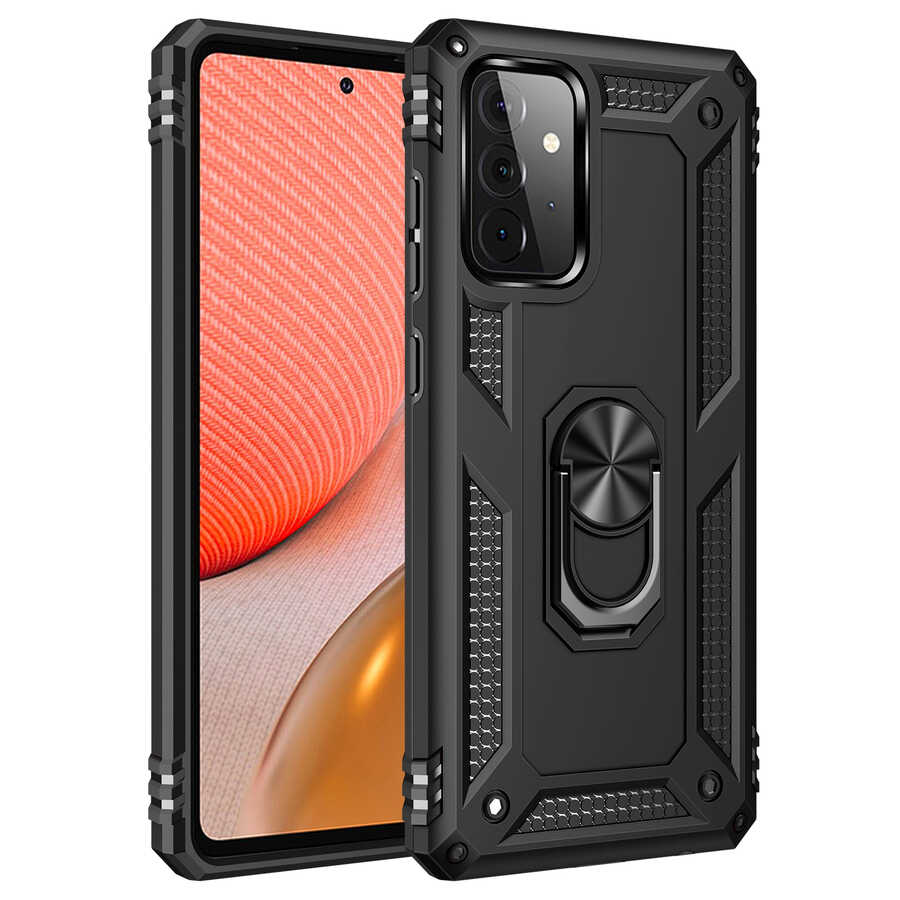 Galaxy A72 Kılıf Zore Vega Kapak Siyah