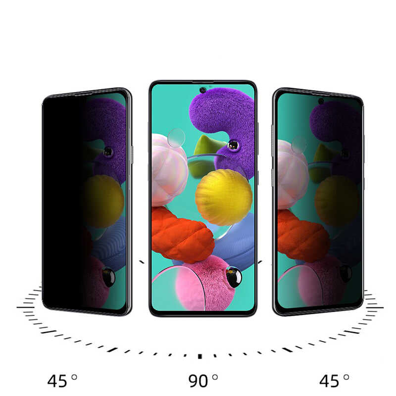 Galaxy A73 Davin 5D Privacy Cam Ekran Koruyucu Siyah