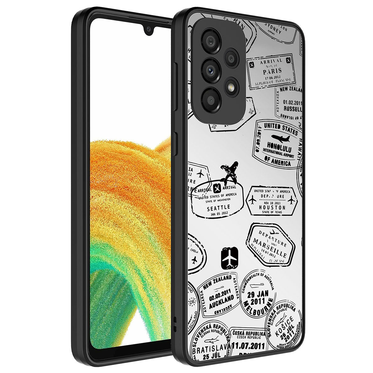 Galaxy A73 Kılıf Aynalı Desenli Kamera Korumalı Parlak Zore Mirror Kapak Seyahat