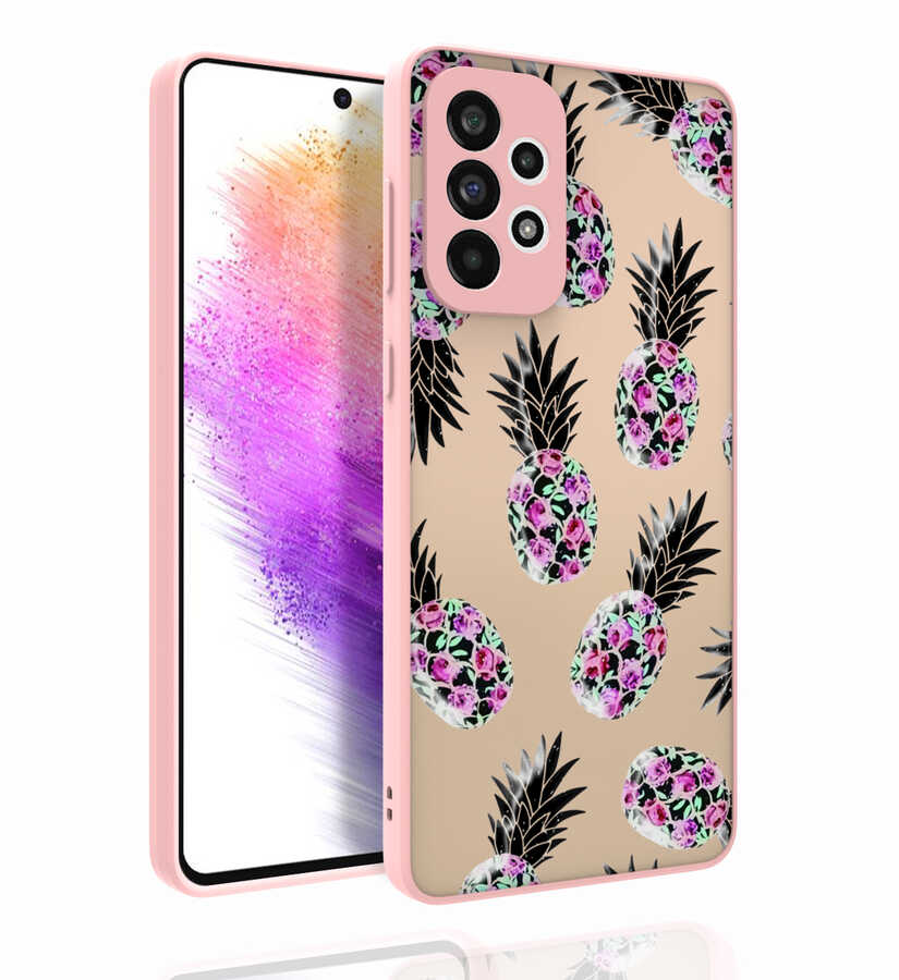 Galaxy A73 Kılıf Desenli Kamera Korumalı Parlak Zore Nora Kapak NO5