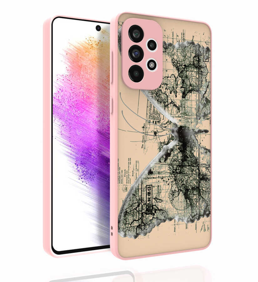 Galaxy A73 Kılıf Desenli Kamera Korumalı Parlak Zore Nora Kapak NO4