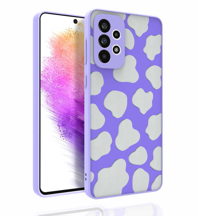 Galaxy A73 Kılıf Desenli Kamera Korumalı Parlak Zore Nora Kapak NO6