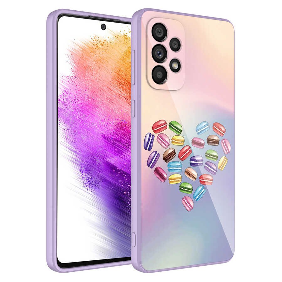 Galaxy A73 Kılıf Kamera Korumalı Desenli Sert Silikon Zore Epoksi Kapak NO1