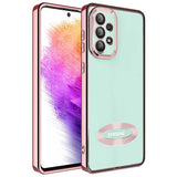 Galaxy A73 Kılıf Kamera Korumalı Logo Gösteren Zore Omega Kapak Rose Gold