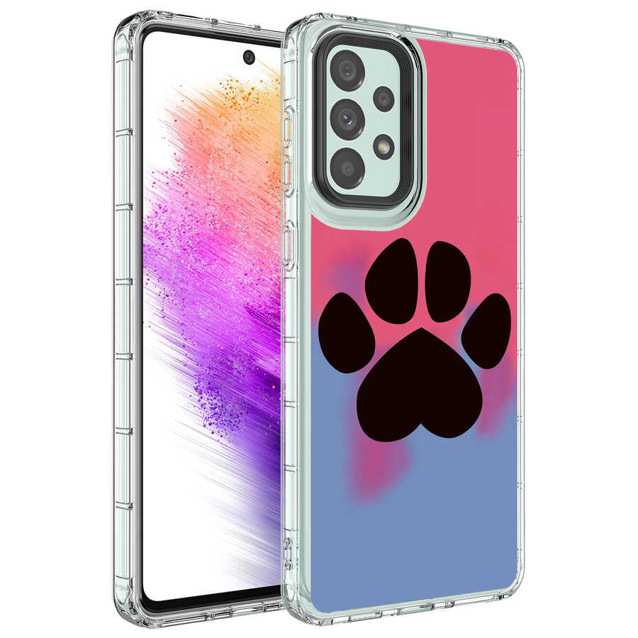 Galaxy A73 Kılıf Kamera Korumalı Renkli Desenli Sert Silikon Zore Korn Kapak NO14