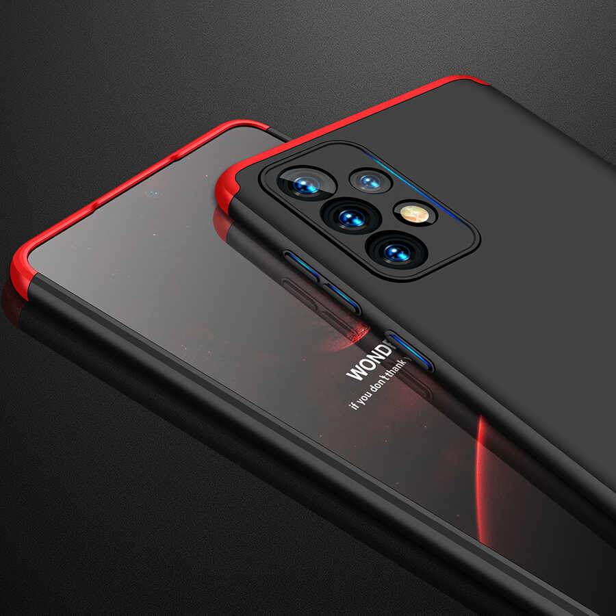 Galaxy A73 Kılıf Zore Ays Kapak Siyah-Kırmızı