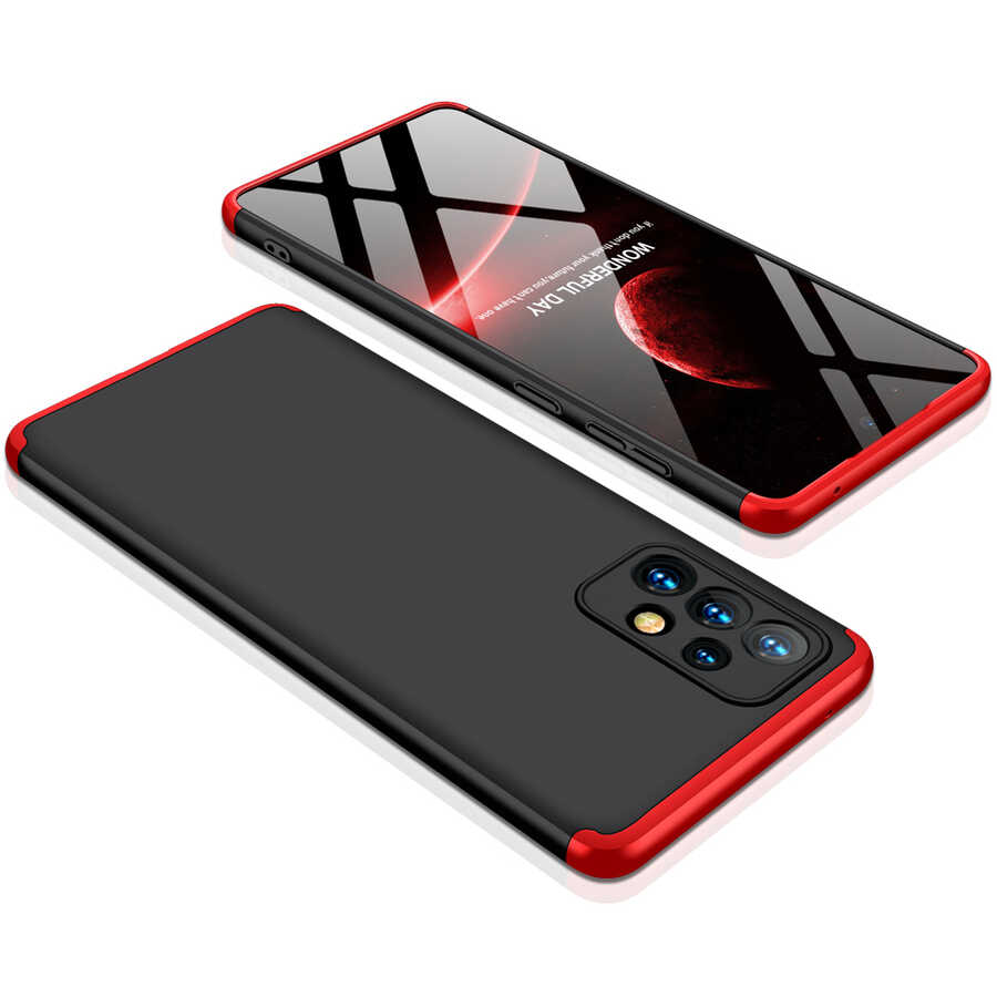 Galaxy A73 Kılıf Zore Ays Kapak Siyah-Kırmızı