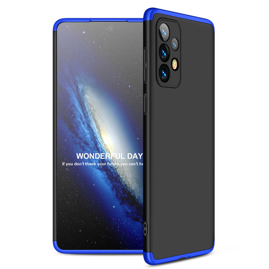 Galaxy A73 Kılıf Zore Ays Kapak Siyah-Mavi