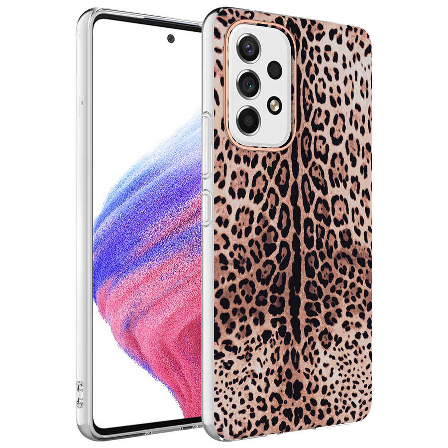 Galaxy A73 Kılıf Zore Bella Kapak Leopar