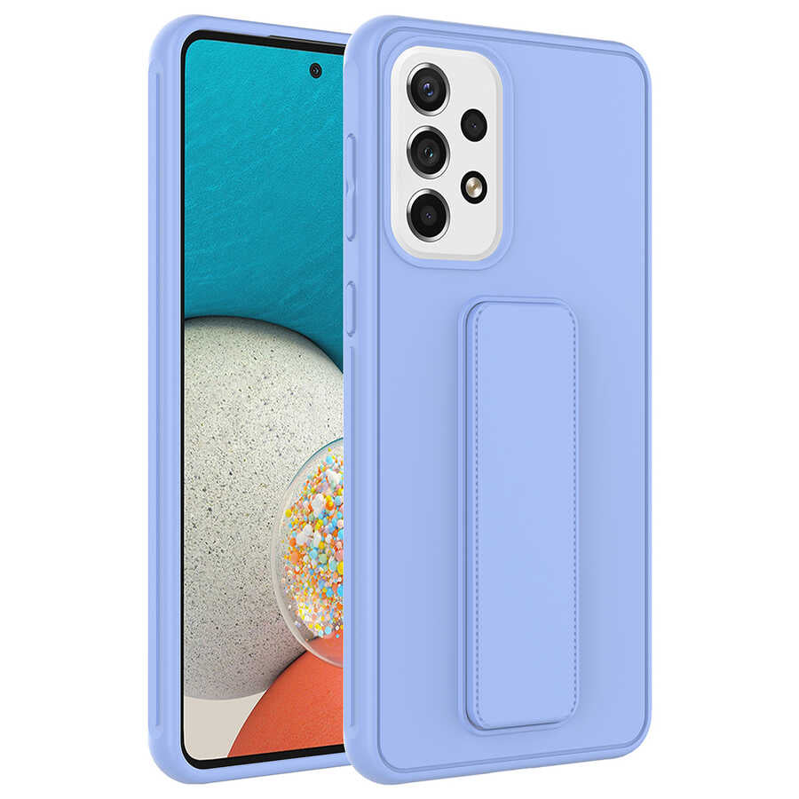 Galaxy A73 Kılıf Zore Qstand Kapak Lila