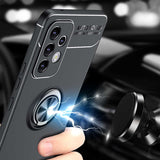 Galaxy A73 Kılıf Zore Ravel Silikon Kapak Siyah-Mavi