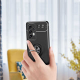 Galaxy A73 Kılıf Zore Ravel Silikon Kapak Siyah-Kırmızı