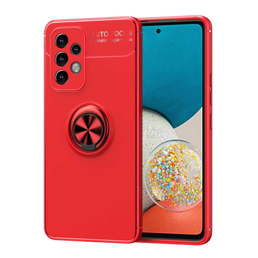 Galaxy A73 Kılıf Zore Ravel Silikon Kapak Kırmızı