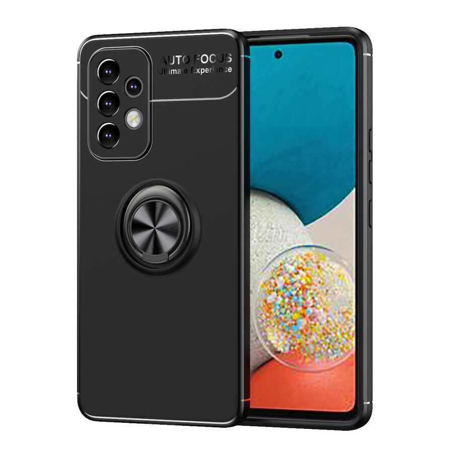 Galaxy A73 Kılıf Zore Ravel Silikon Kapak Siyah
