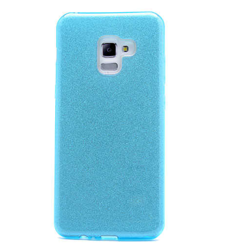 Galaxy A8 Plus 2018 Kılıf Zore Shining Silikon Mavi