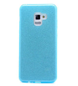 Galaxy A8 Plus 2018 Kılıf Zore Shining Silikon Mavi