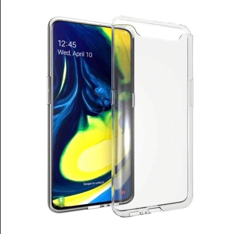 Galaxy A80 Kılıf Zore Süper Silikon Kapak Renksiz