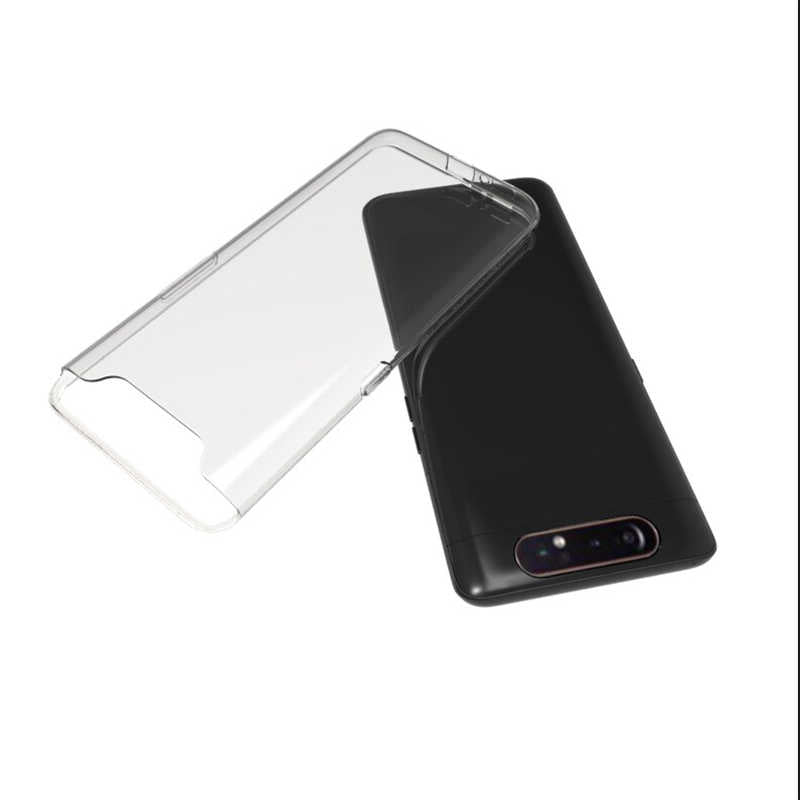 Galaxy A80 Kılıf Zore Süper Silikon Kapak Renksiz