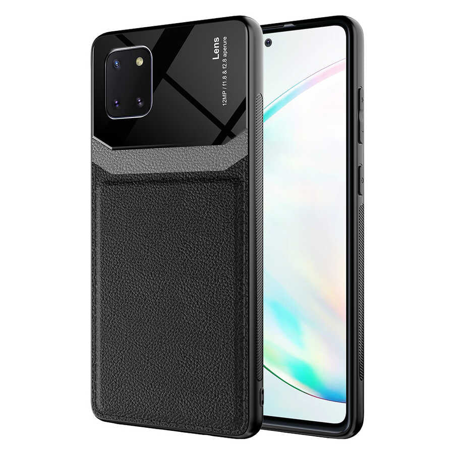 Galaxy A81 (Note 10 Lite) Kılıf Zore Emiks Kapak Siyah