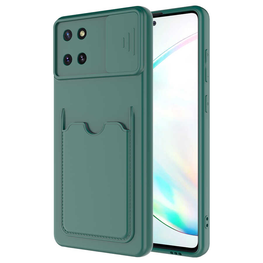 Galaxy A81 (Note 10 Lite) Kılıf Zore Kartix Kapak Koyu Yeşil