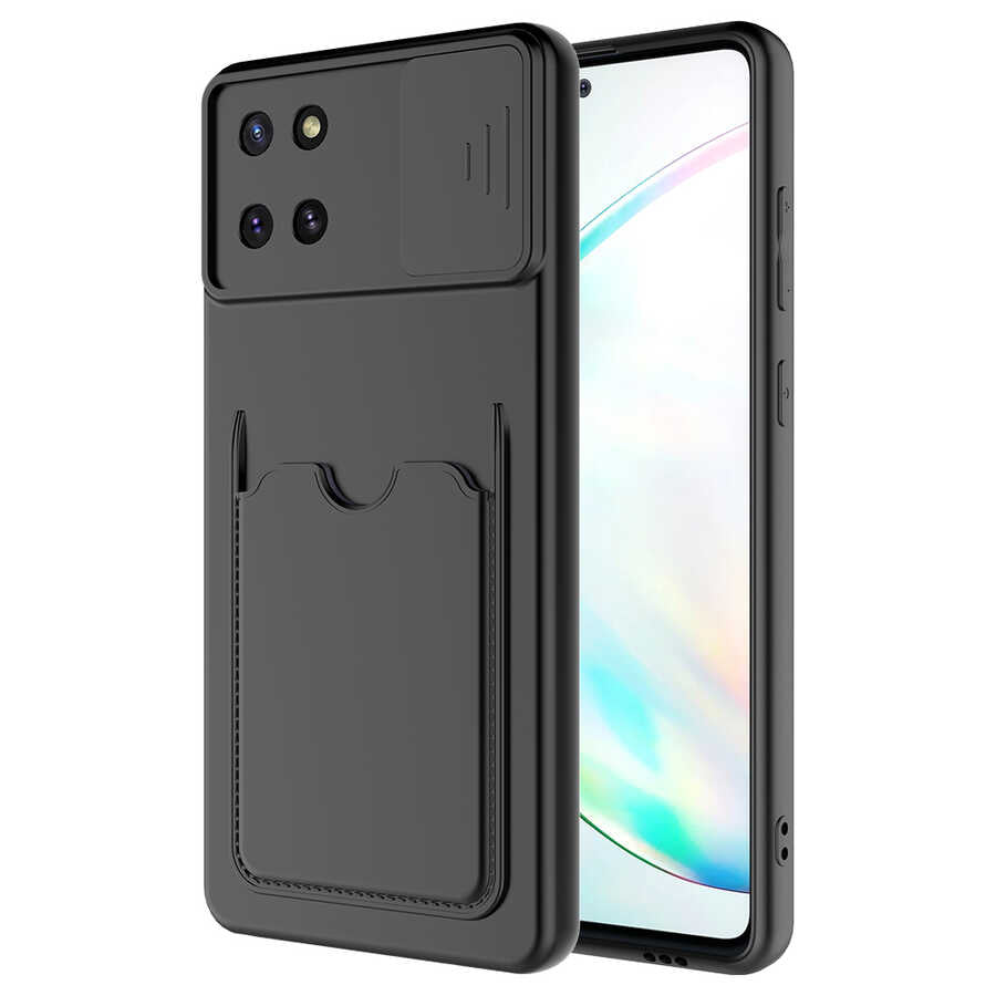 Galaxy A81 (Note 10 Lite) Kılıf Zore Kartix Kapak Siyah