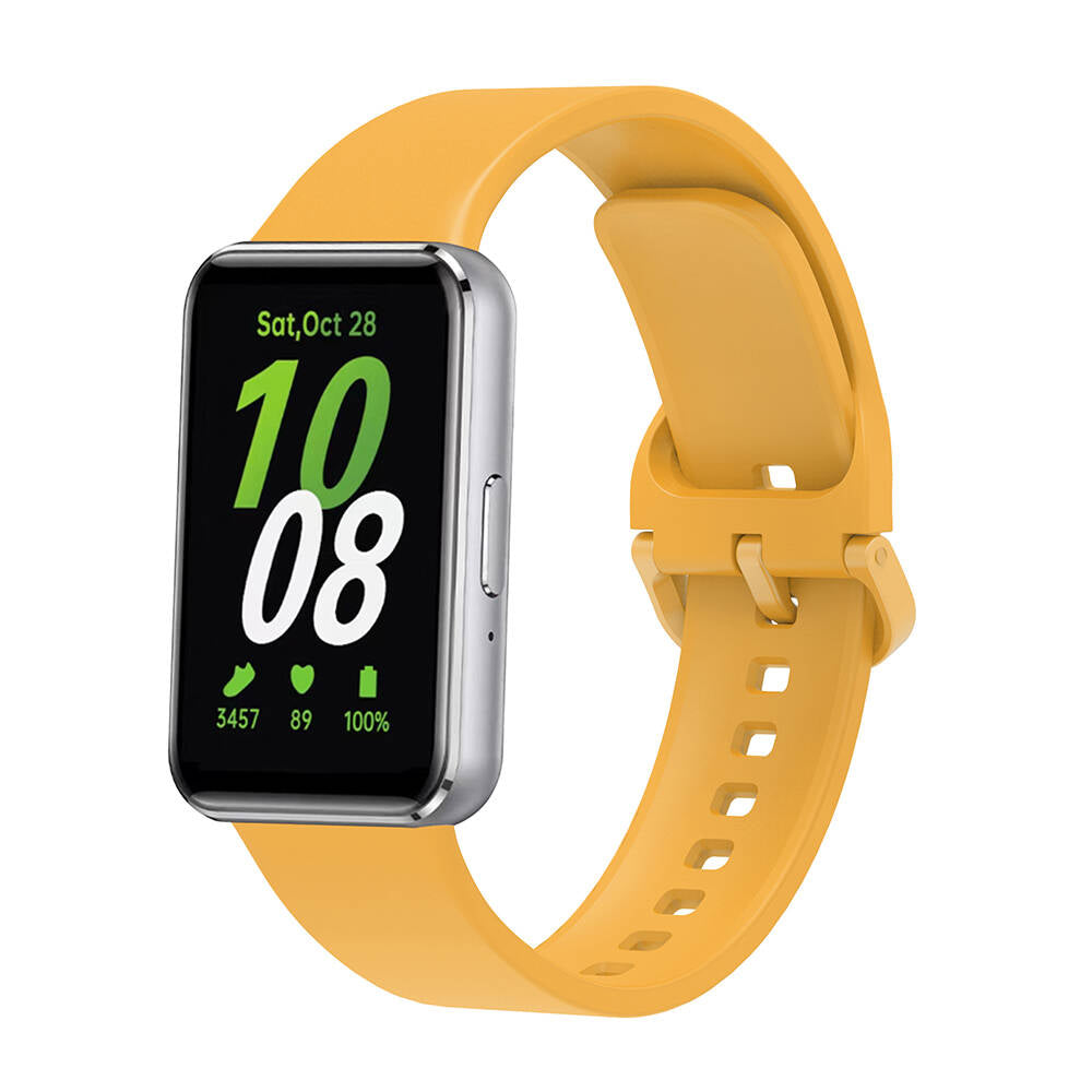 Galaxy Fit 3 Silikon Kordon Zore KRD-110 Strap Kayış Sarı