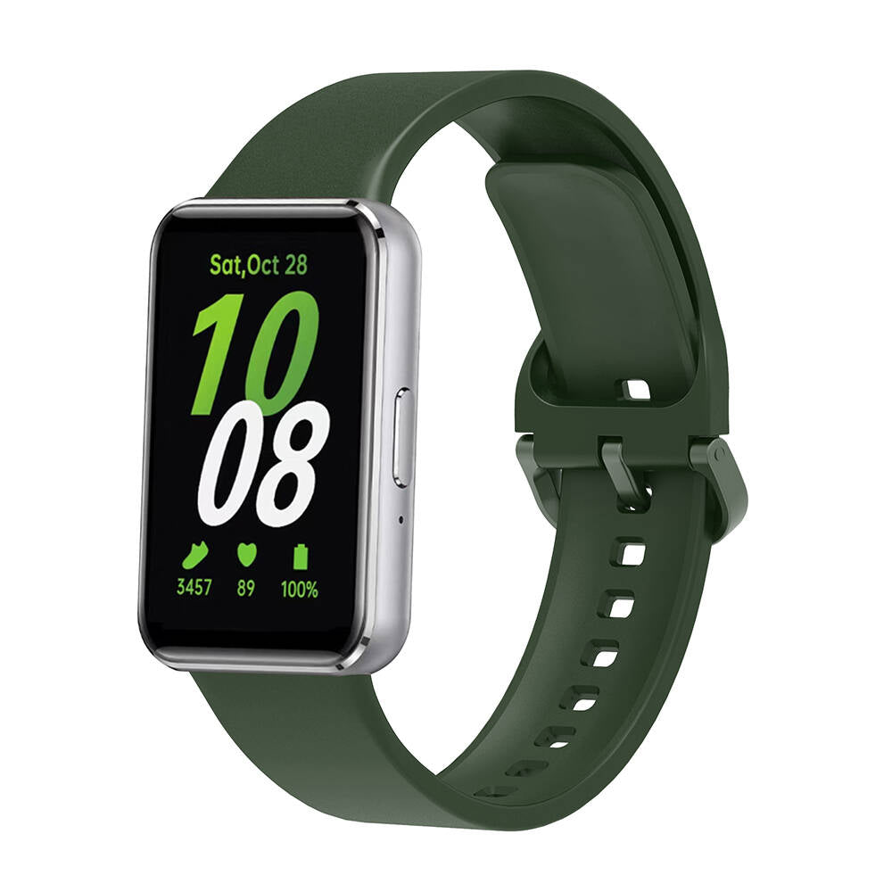 Galaxy Fit 3 Silikon Kordon Zore KRD-110 Strap Kayış Koyu Yeşil