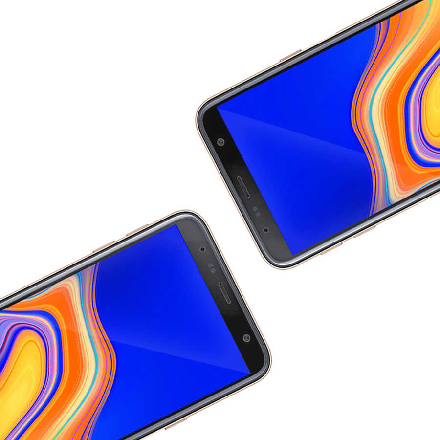 Galaxy J4 Plus Davin 5D Cam Ekran Koruyucu Siyah