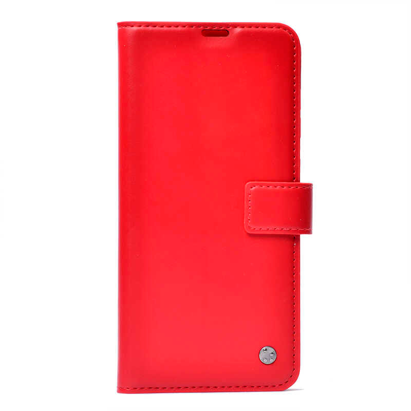 Galaxy J8 Kılıf Zore Kar Deluxe Kapaklı Kılıf Kırmızı