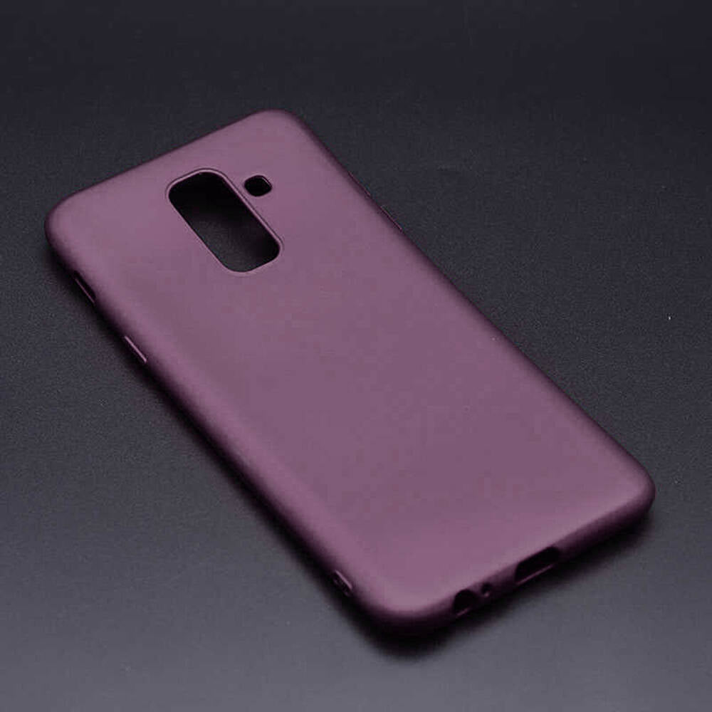 Galaxy J8 Kılıf Zore Premier Silikon Kapak Mürdüm
